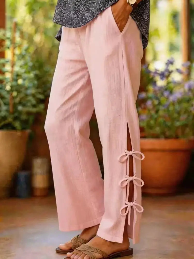 Lyara | Side Split Wide-Leg Trousers