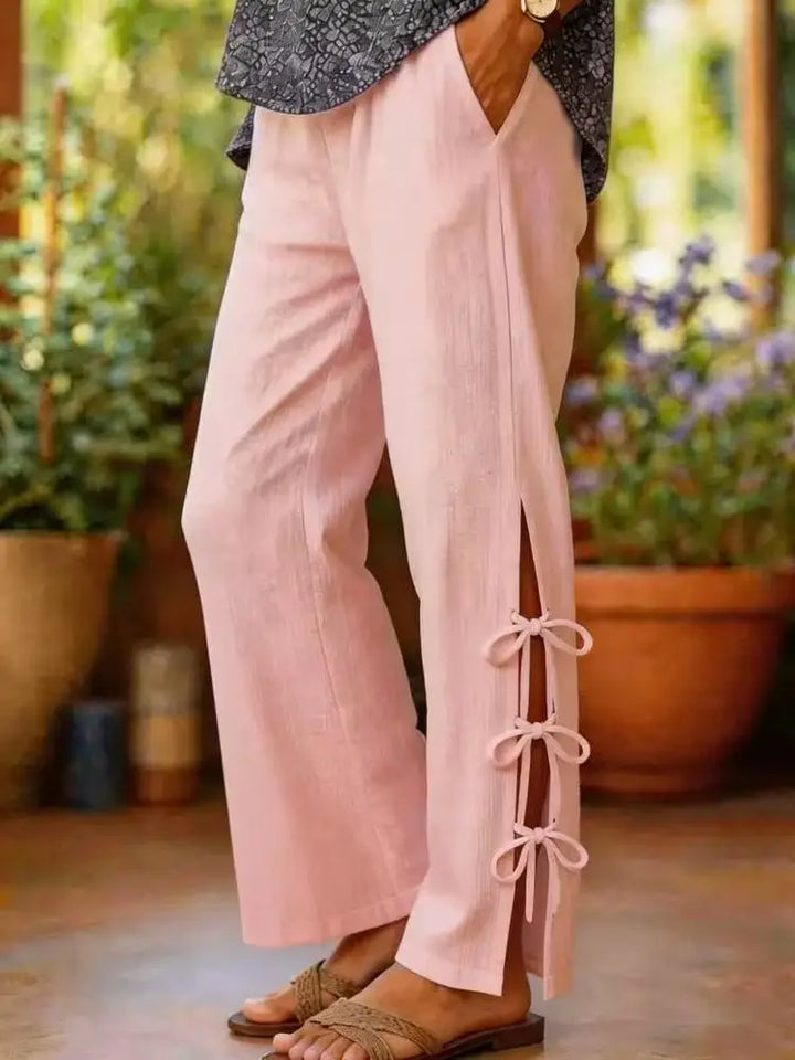 Lyara | Side Split Wide-Leg Trousers