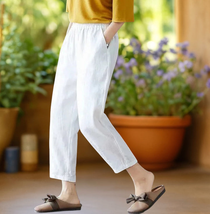 Harlow | Linen Wide-Leg Capri