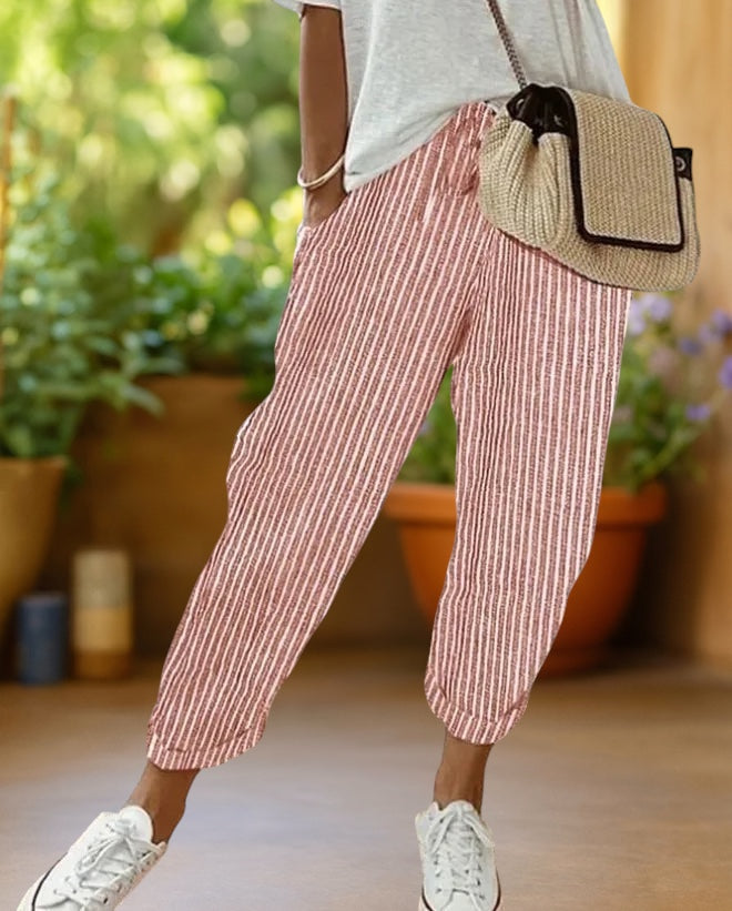 Kyoto | Stripe Drawstring Trousers