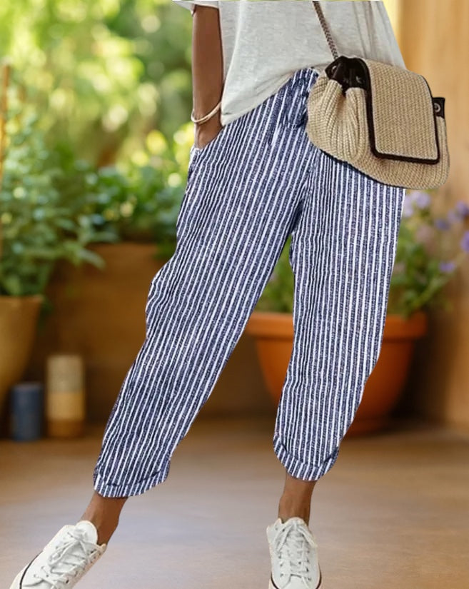 Marlowe | Stripe Drawstring Trousers