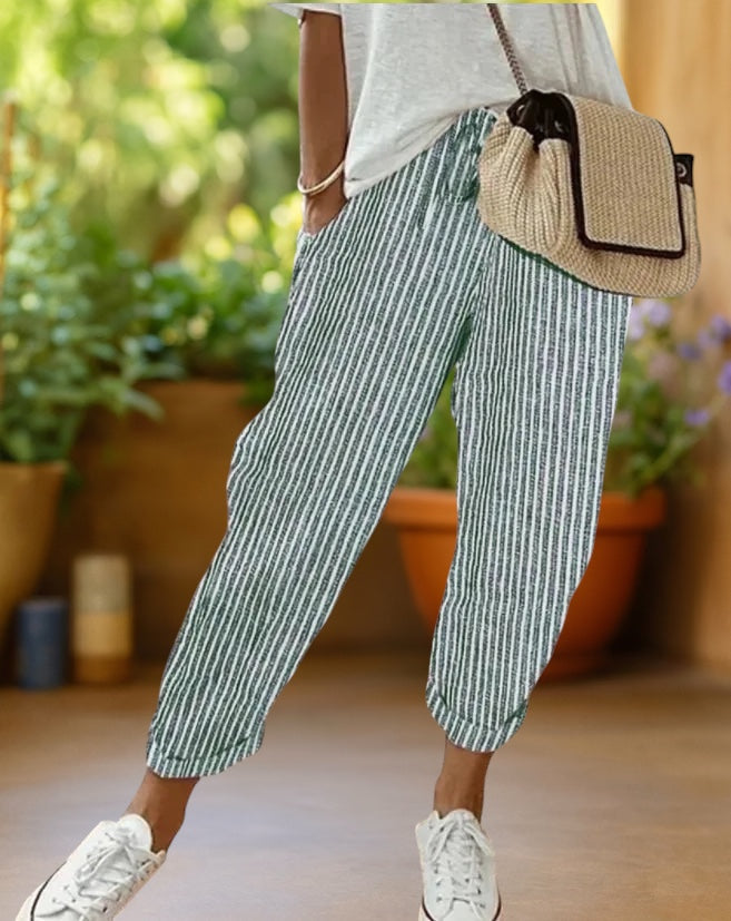 Kyoto | Stripe Drawstring Trousers