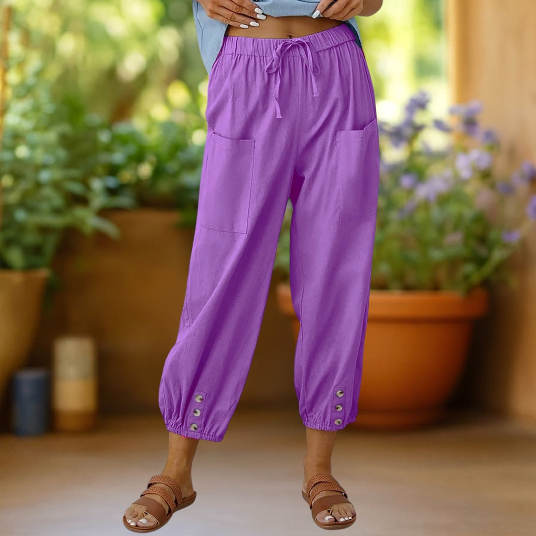 Aurelia | Linen Wide-Leg Crop Trousers