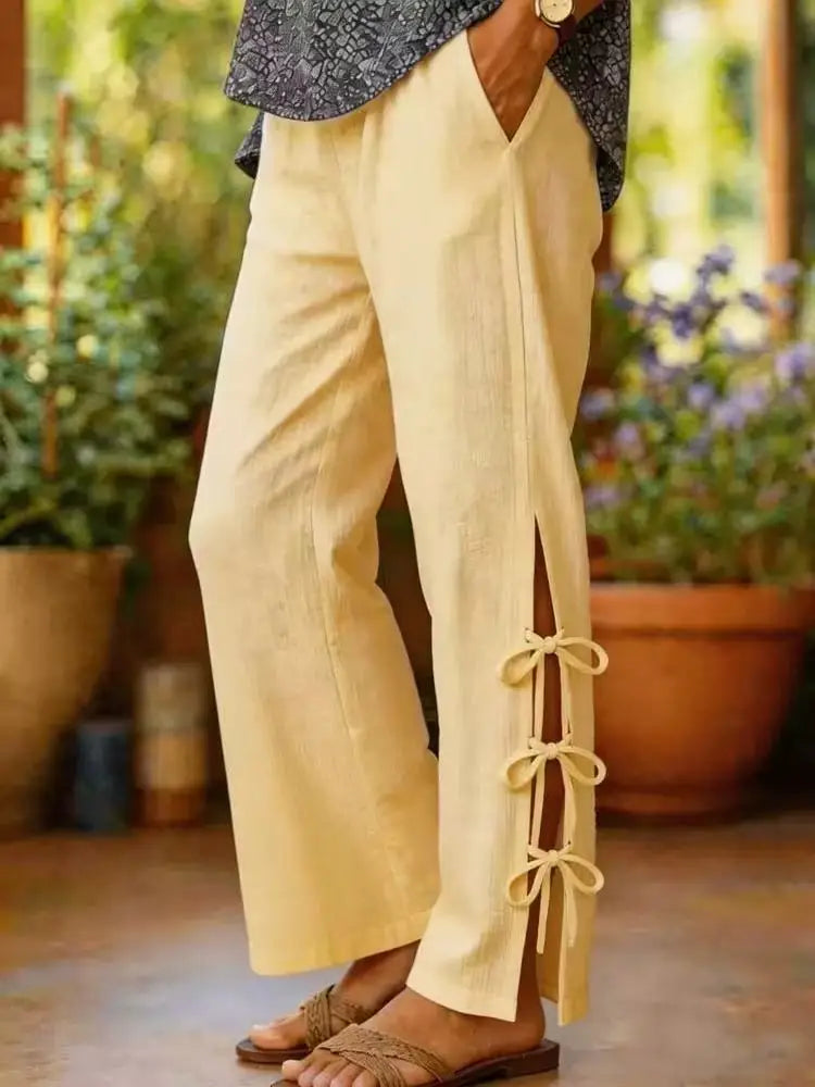 Lyara | Side Split Wide-Leg Trousers