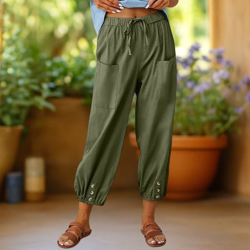 Zara | Drawstring Cropped Harem Pants