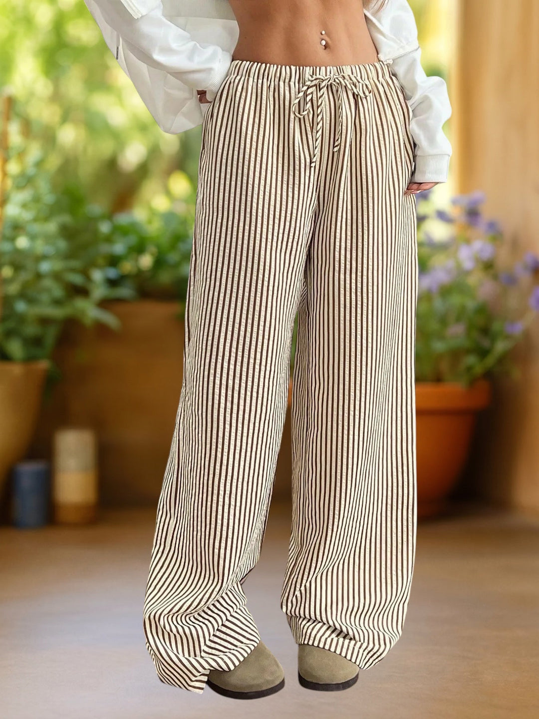 Riviera | Stripe Floor Trousers