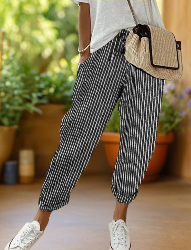Kyoto | Stripe Drawstring Trousers