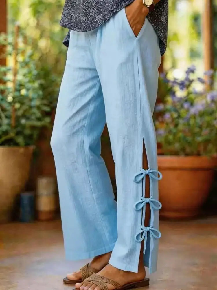 Lyara | Side Split Wide-Leg Trousers