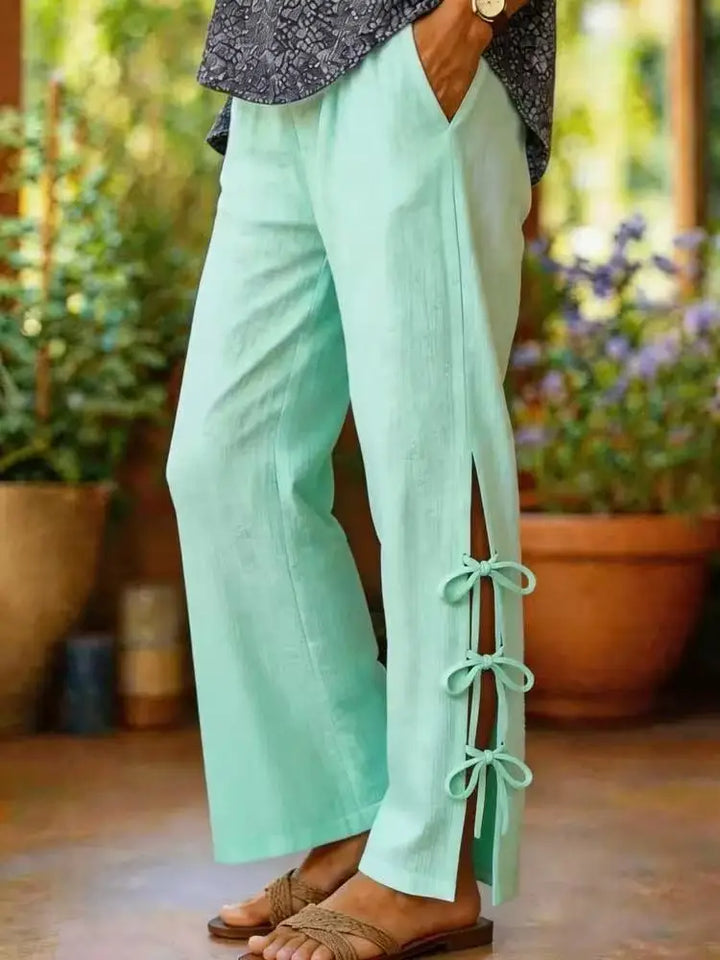 Lyara | Side Split Wide-Leg Trousers