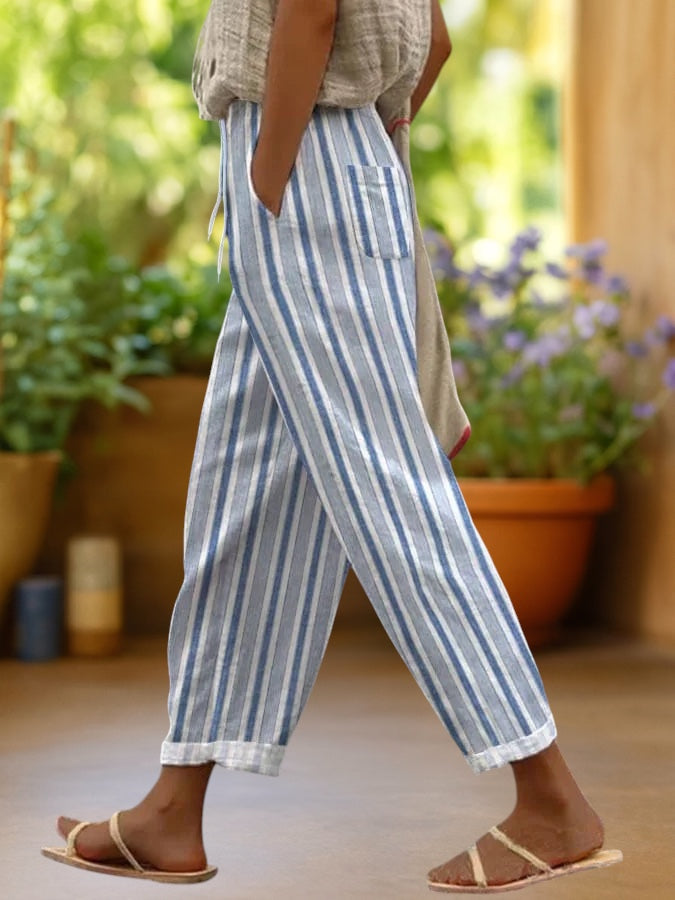 Soleil | Boho Print Ankle Trousers
