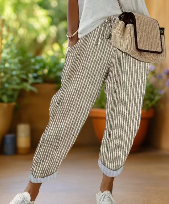 Marlowe | Stripe Drawstring Trousers