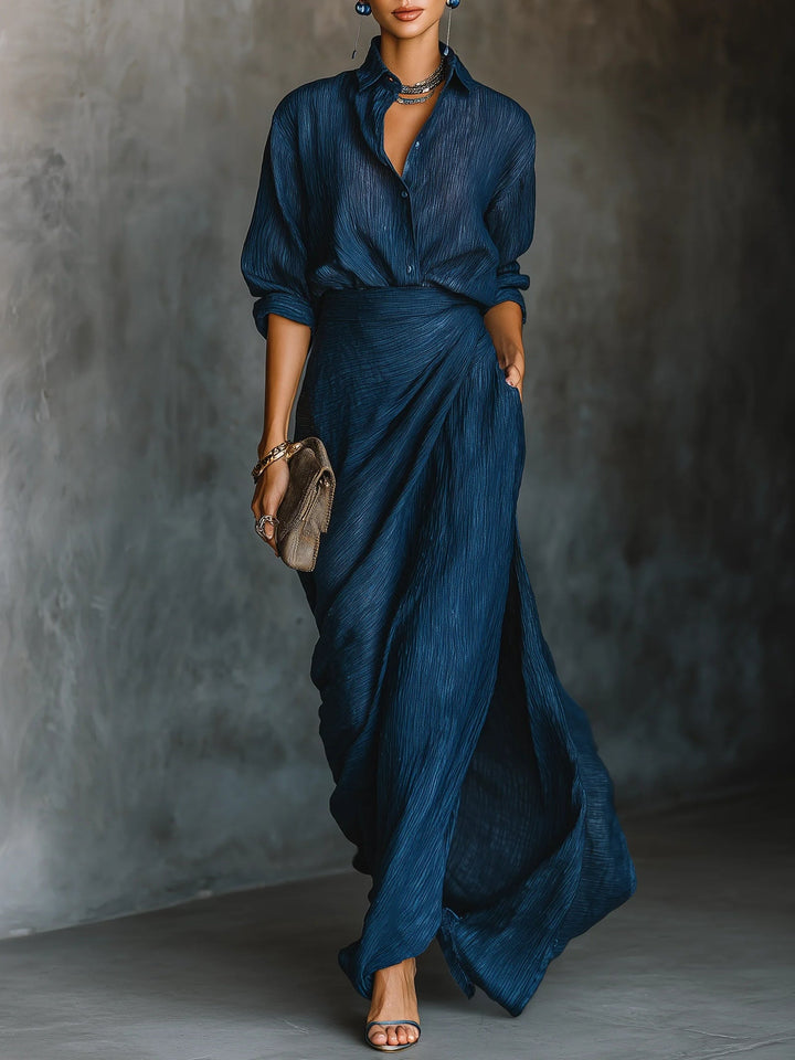 Valerie | Elegant shirt and long skirt set