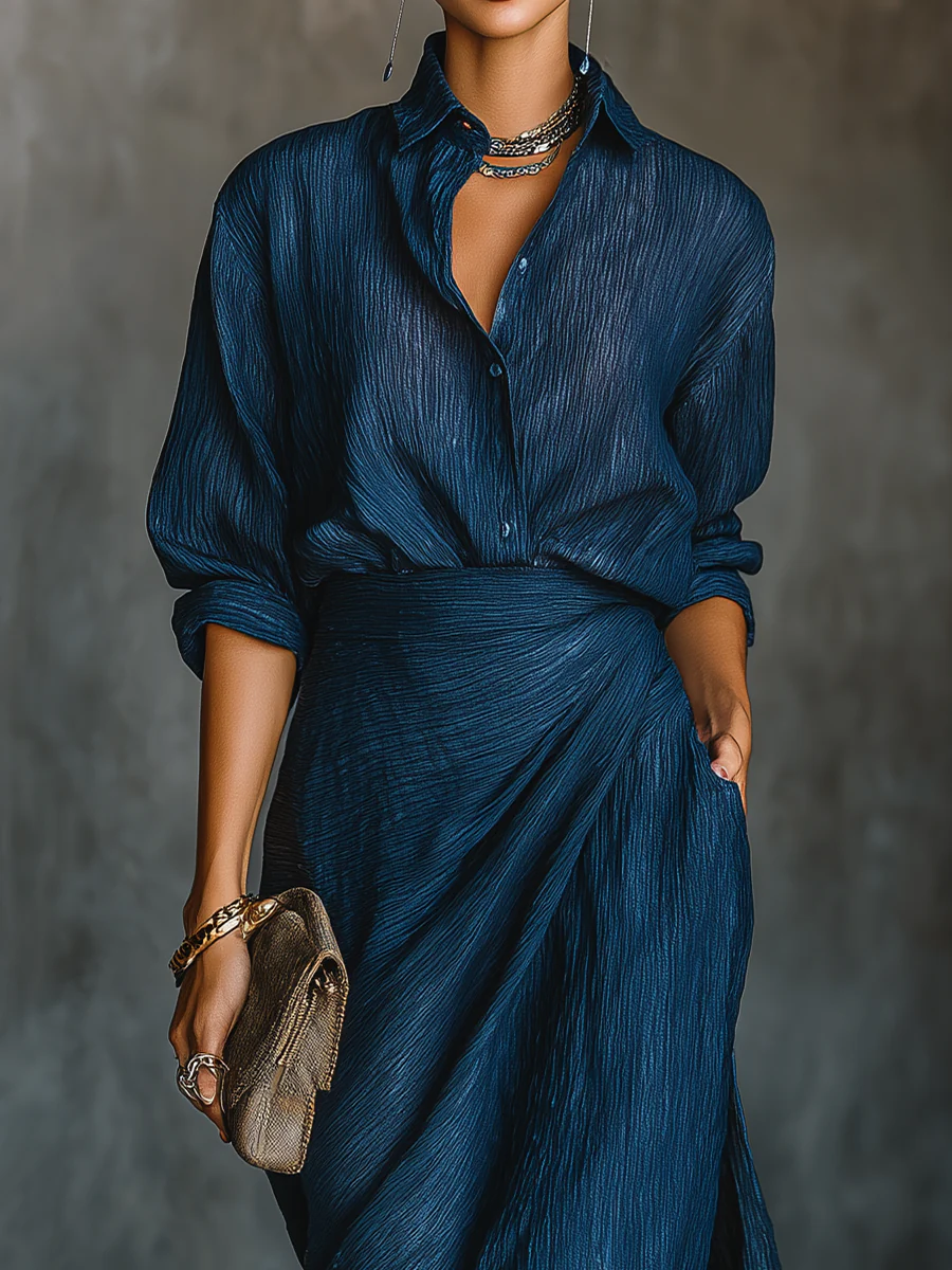 Valerie | Elegant shirt and long skirt set
