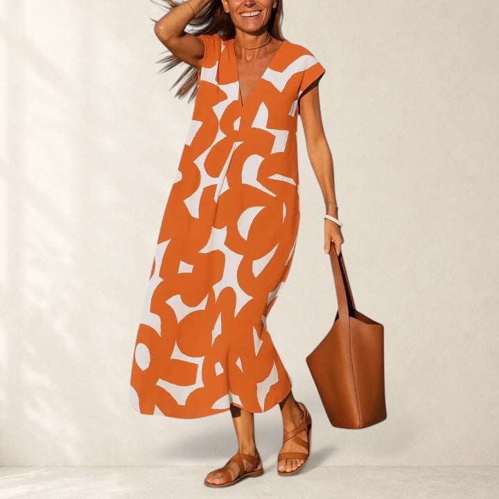 Valery™ | Flowing V-Neck Dress