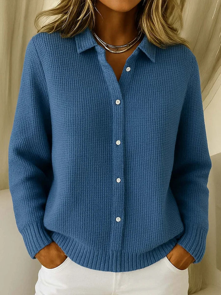 Lisa | Knit Cardigan with Shirt Collar