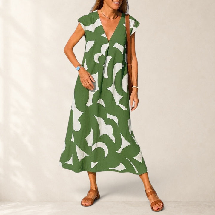 Valery™ | Flowing V-Neck Dress