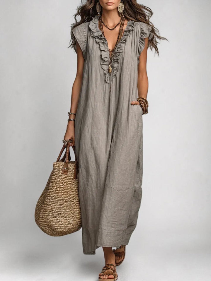 Camélia | Boho Linen-Cotton Maxi Dress
