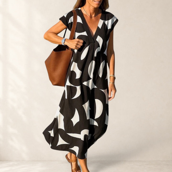 Valery™ | Flowing V-Neck Dress