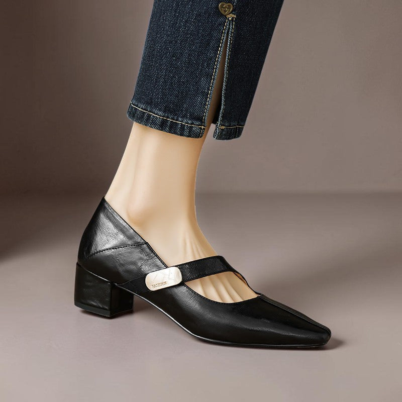 Quera | Chiseled Square-Toe Mary Jane Pump