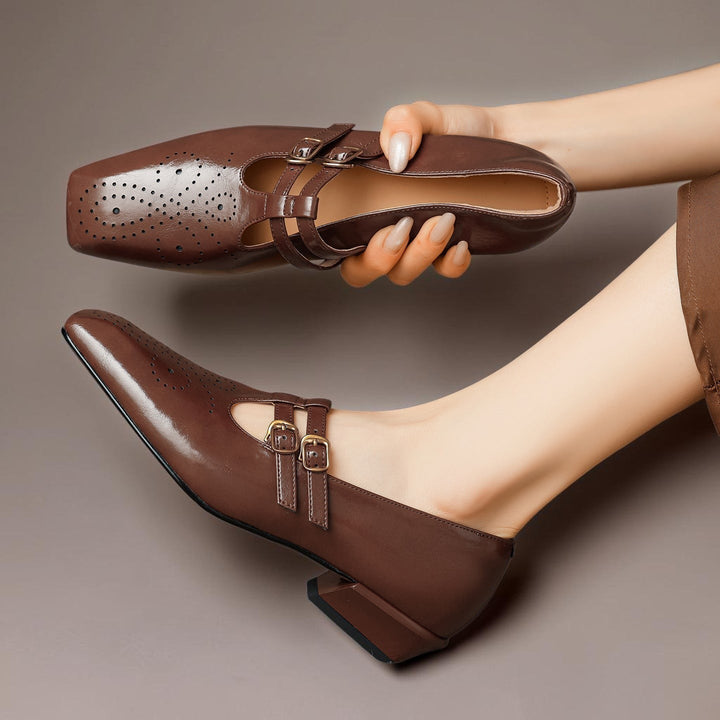 Marisol | Brogued Dual-Strap Mary Jane Pump