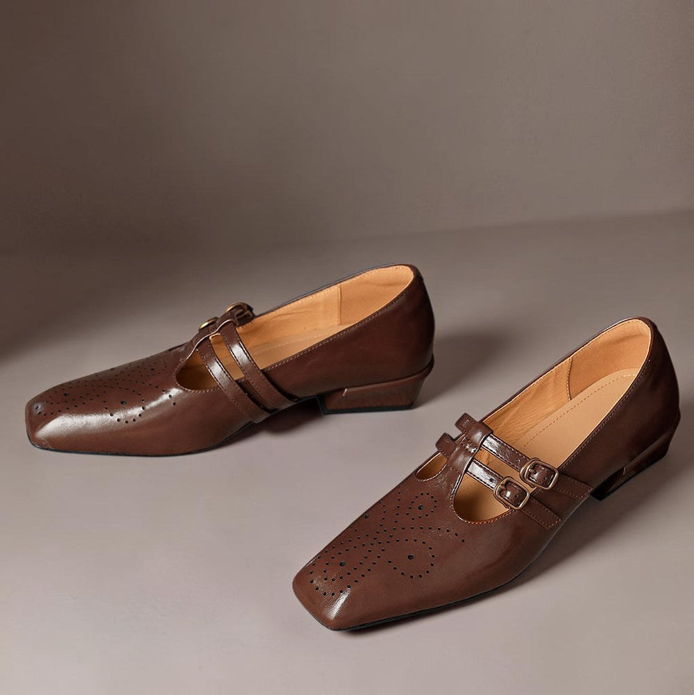 Marisol | Brogued Dual-Strap Mary Jane Pump