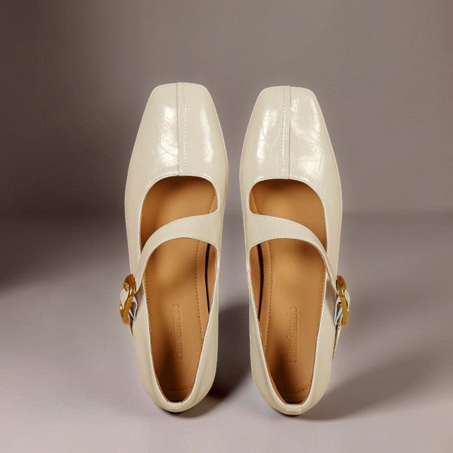 Viora | Genuine Leather Mary Jane Heels