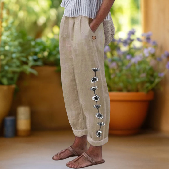 Flora | Floral Print Loose Trousers