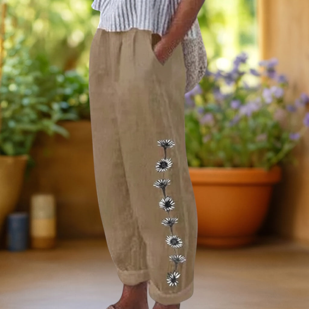 Flora | Floral Print Loose Trousers