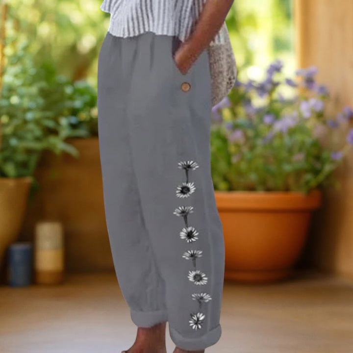 Flora | Floral Print Loose Trousers