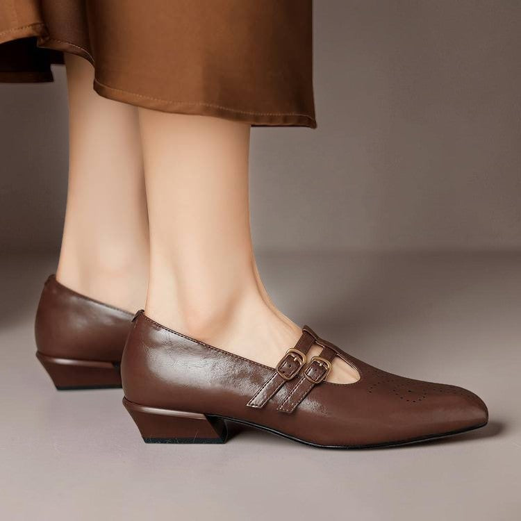 Marisol | Brogued Dual-Strap Mary Jane Pump