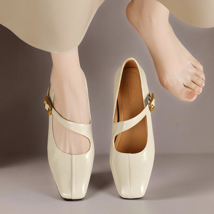 Viora | Genuine Leather Mary Jane Heels