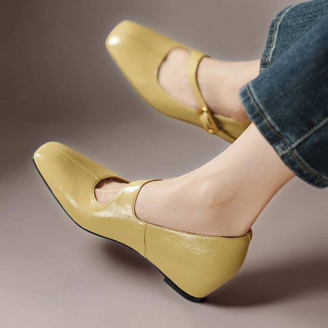 Viora | Genuine Leather Mary Jane Heels