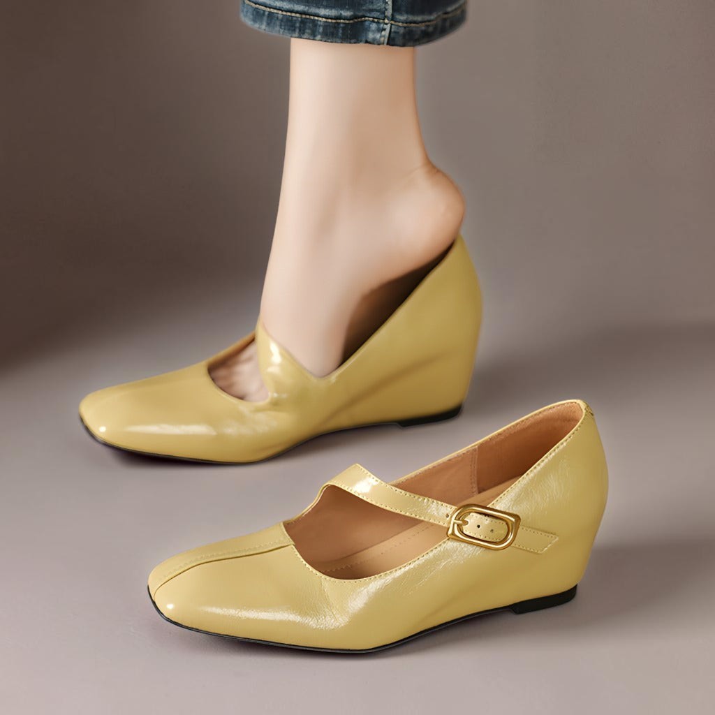Viora | Genuine Leather Mary Jane Heels
