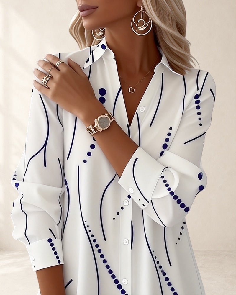 Wavy Collar Dress Shirt
