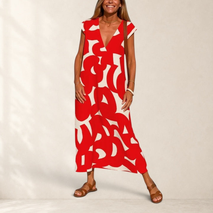Valery™ | Flowing V-Neck Dress